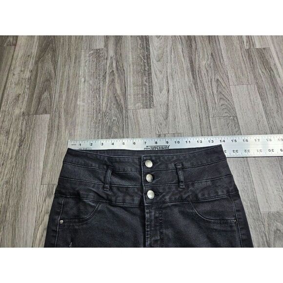 (3/$35) Refuge Womens Size 4 Distressed Skinny Black Denim Jeans - Picture 6 of 10